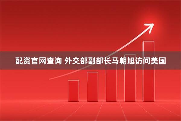 配资官网查询 外交部副部长马朝旭访问美国